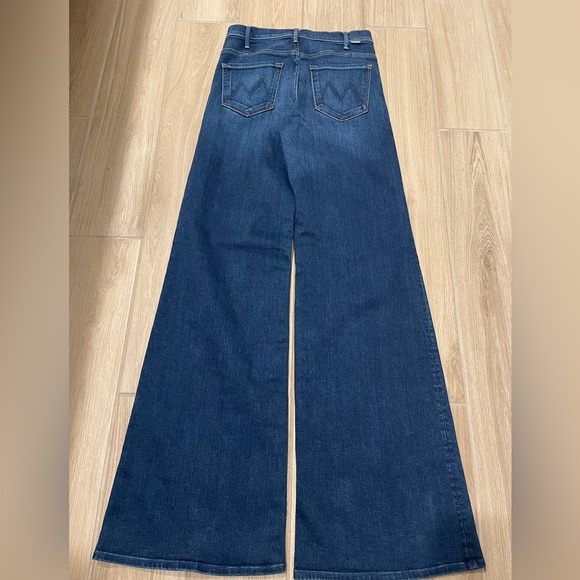 Mother The Hustler Roller Heel High Waisted Wide Leg 70’s Blue Jeans 33” Sz 26/4 - Picture 5 of 16